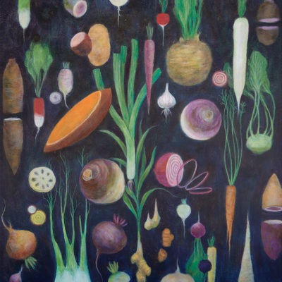 Duy Huyn painting of root vegetable, 