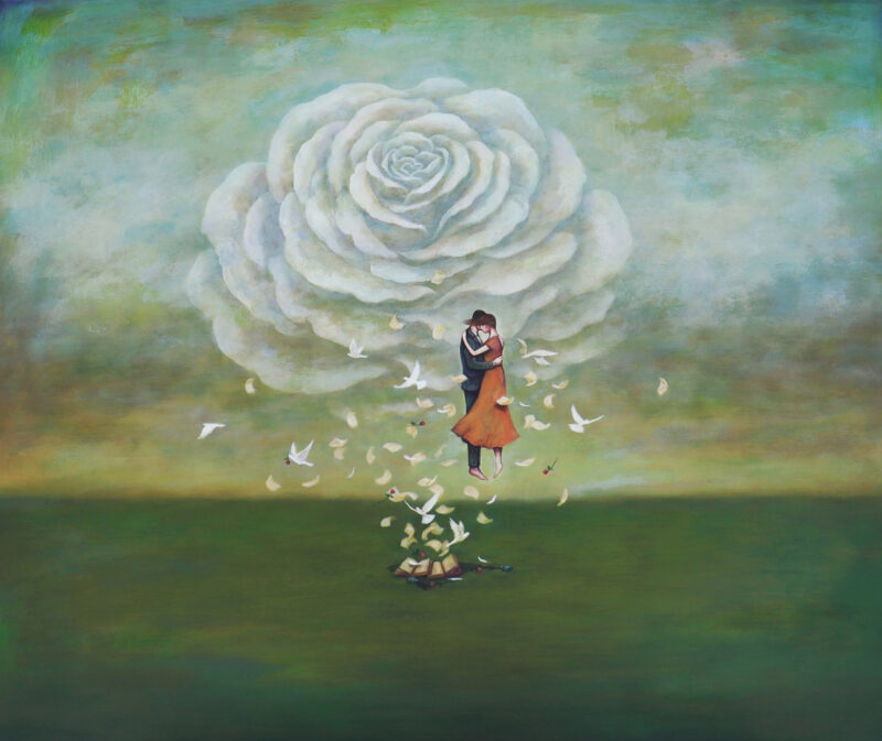 Duy Huynh artwork, "Shared Language" painting on website home page